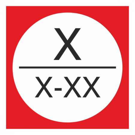 Знак безопасности «Категория помещения» квадратный (красное исполнение)
