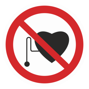 Знак безопасности P-11 «Запрещается работа (присутствие) людей со стимуляторами сердечной деятельности»