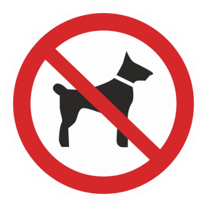 Знак безопасности P-14 «Запрещается вход (проход) с животными»